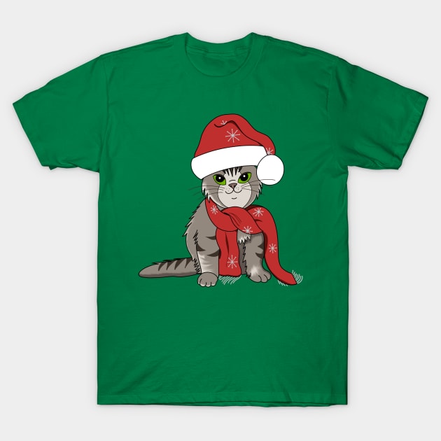 Santa Cat T-Shirt by Gsallicat